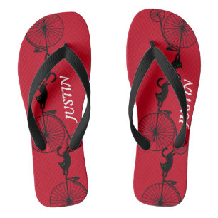 Vintage retro acrobatic cats Gang personalise Flip Flops