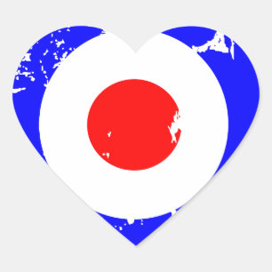 Vintage Retro Aged Mod Target Heart sticker