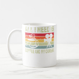 Vintage Retro All I Need Is Coffee And My Camera P Mug