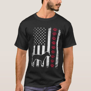 Vintage Retro American Flag Jack Russell Terrier T-Shirt