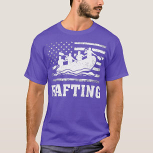 Vintage Retro American Flag Rafting 4th Of July T-Shirt