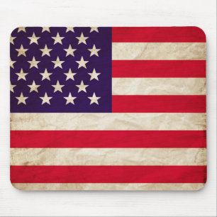 Vintage Retro American USA Flag Mouse Pad