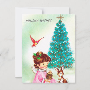 Vintage retro Angel add message card