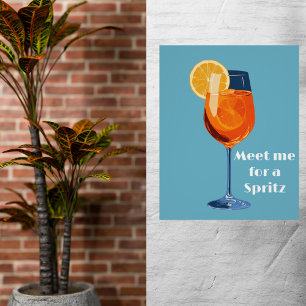 Vintage Retro Aperol Spritz Italian Cocktail Custo Poster
