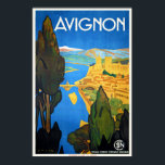 Vintage Retro Art Deco French Travel Avignon Poster<br><div class="desc">A reproduction print of a 1930s Art Deco poster featuring an ad promoting tourism to France Avignon Sur le pont/Sur le Pont d'Avignon. Digitally refurbished to bring out the original colors, even better and fix as many imperfections as possible. Please customize the poster size, texture, border and/or frame to suit...</div>