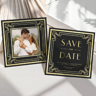 Vintage Retro Art Deco Photo Wedding Save The Date