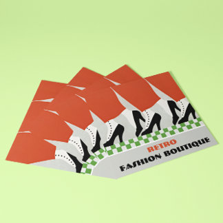 Vintage Retro Art Deco Shoes or Fashion Boutique Square Business Card