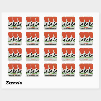 Vintage Retro Art Deco Shoes or Fashion Boutique Square Sticker