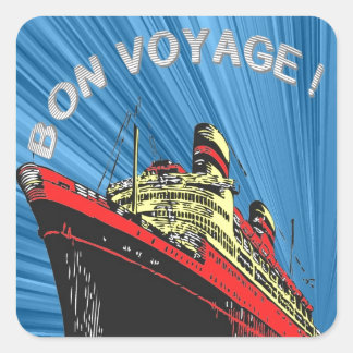 Vintage / Retro Art Deco Travel Design Product Square Sticker