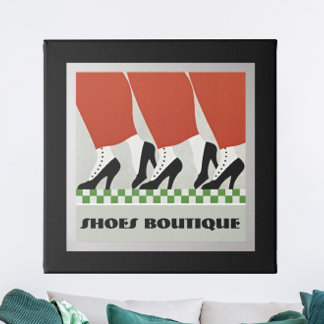 Vintage Retro Art Deco Women Shoes Pumps Custom Poster