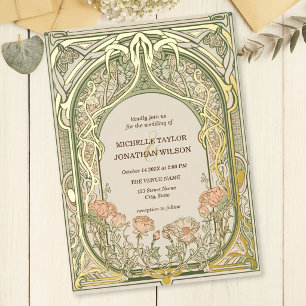 Vintage Retro Art Nouveau Botanical Garden Frame