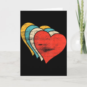 Vintage Retro Art Valentines Day Hearts Distressed Card