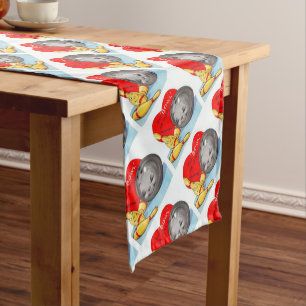 Vintage Retro Art Valentine's Day Short Table Runner