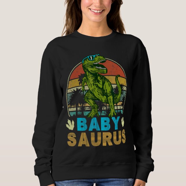Vintage Retro Babysaurus Dinosaur Trex Sweatshirt (Front)