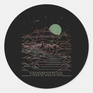 Vintage Retro Badlands National Park South Dakota Classic Round Sticker
