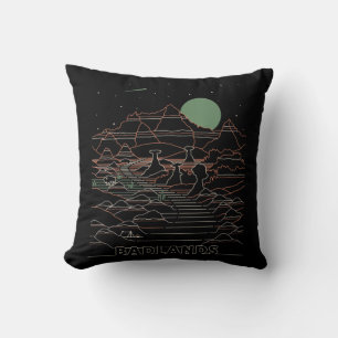 Vintage Retro Badlands National Park South Dakota  Cushion