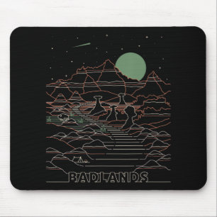 Vintage Retro Badlands National Park South Dakota  Mouse Mat