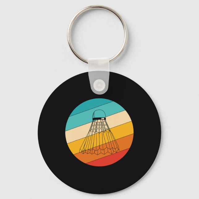 Vintage Retro Badminton Shuttle Player 1  Key Ring (Front)