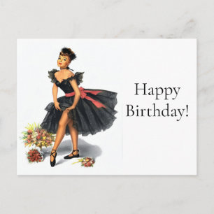 Vintage Retro Ballet Dancer 1950s Postcard