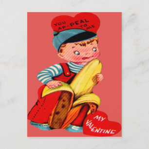 Vintage Retro Banana Valentine Card