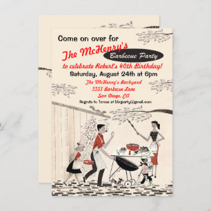 Vintage Retro Barbecue Party Invitation