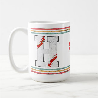 Vintage Retro Baseball Letter H Athletic Coffee Mug