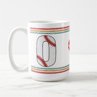 Vintage Retro Baseball Letter O Distressed Coffee Mug