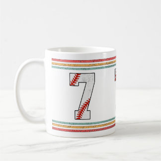 Vintage Retro Baseball Number 7 Athletic Coffee Mug