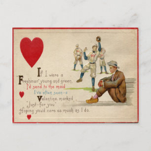 Vintage Retro Baseball Valentine Card