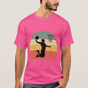 Vintage Retro Basketball Dunk Shirt Sunset Colorfu