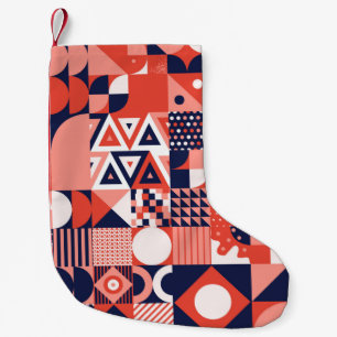 Vintage retro bauhaus design vintage seamless pate small christmas stocking