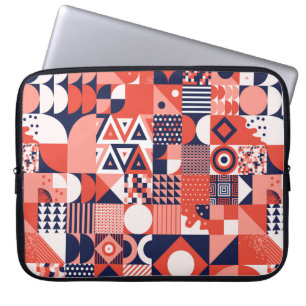 Vintage retro bauhaus design vintage seamless patt laptop sleeve