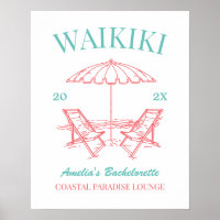 Vintage Retro Beach Bachelorette Party Customised