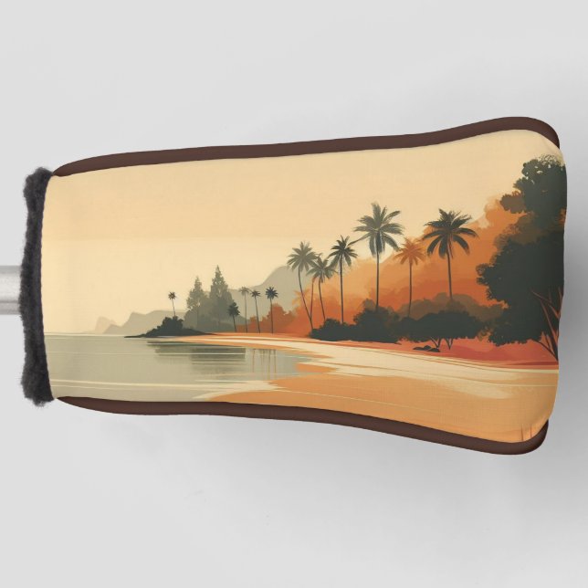 Vintage/retro beach/tropical  golf head cover (Front)