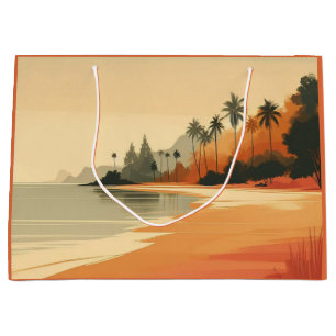 Vintage/retro beach/tropical large gift bag