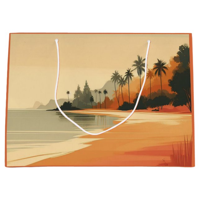 Vintage/retro beach/tropical  large gift bag (Front)