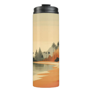 Vintage/retro beach/tropical thermal tumbler