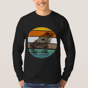 Vintage Retro Bearded Dragon Sunset Lizard Reptile T-Shirt
