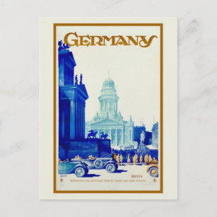 Vintage retro Berlin Germany travel ad Postcard