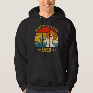 Vintage Retro Best Beagle Dog Dad Ever Silhouette  Hoodie
