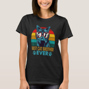 Vintage Retro Best Cat Brother Ever  Dad Cat T-Shirt