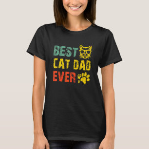 Vintage Retro Best Cat Dad Ever Cat Daddy Father T-Shirt