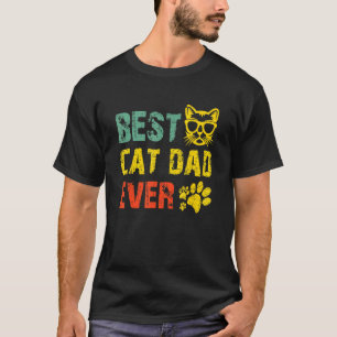 Vintage Retro Best Cat Dad Ever Cat Daddy Father T-Shirt