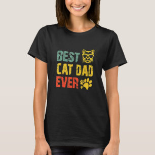 Vintage Retro Best Cat Dad Ever Father's Day T-Shirt