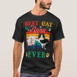 Vintage Retro Best Cat Nana Ever Cute Cat Mother's T-Shirt