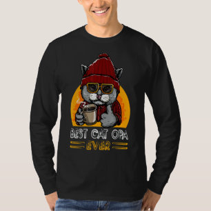 Vintage Retro Best Cat Opa Ever Dad Cat 1 T-Shirt