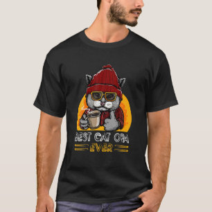Vintage Retro Best Cat Opa Ever Funny Dad Cat Love T-Shirt