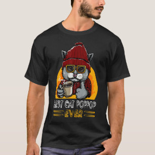 Vintage Retro Best Cat Poppop Ever Dad Cat T-Shirt