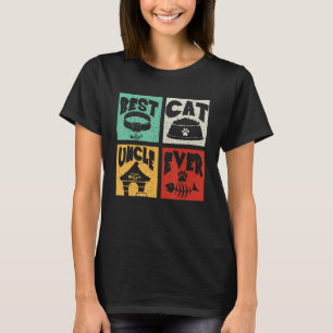 Vintage Retro Best Cat Uncle Ever Matching Owner F T-Shirt