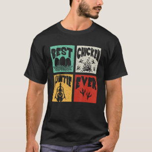 Vintage Retro Best Chicken Auntie Ever Farmer Fam T-Shirt
